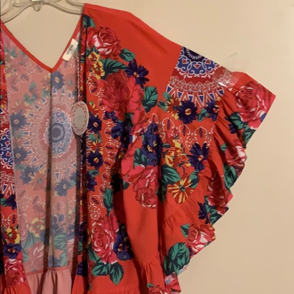 New Umgee Boho pink floral kimono - Picture 5 of 8